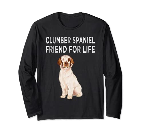 Clumber Spaniel Friend For Life Dog Friendship Long Sleeve T-Shirt, Black