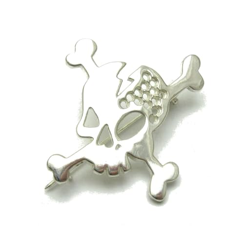 Broche en argent massif 925 gravée crâne, cadeau d'anniversaire idéal