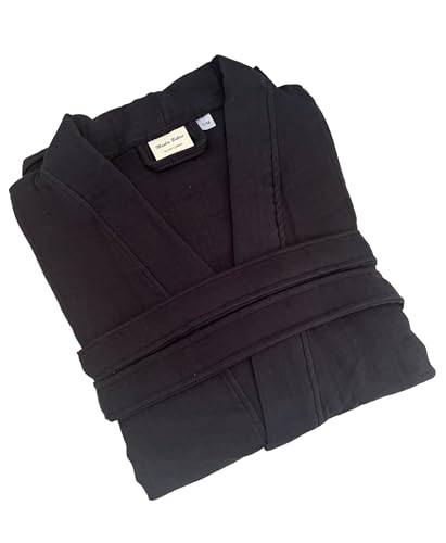 Muslin Bathrobe, Organic 100% Turkish Cotton, Natural and Absorbent Robe for Women and Men