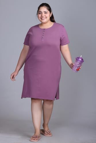 Image of In Love Women's Cotton Plus Size Nighty Chemise | Easy cotton chemise for nightwear and lounge comfort