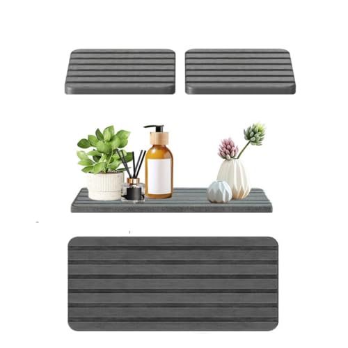Quick Stone Drying Tray for Bathroom Sink Vanity Disc, Water Absorbing Stone Used for Hand Soap & Cosmetic BottlesWater Absorbing Tray for Bathroom Plants & Toiletries,3-Piece