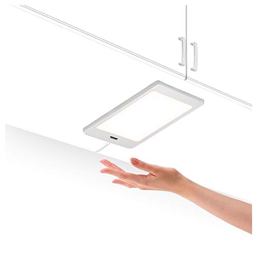 Lampada Pannello a LED per Sottopensili e Interne Armadio da Cucina con Interruttore Sensore di Mano e Adattatore di Alimentazione Luce Naturale 4000K Lot di 1 5W Lampada di Enuotek