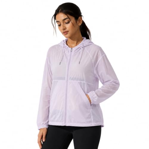 Image of Venzina Sunscreen Jacket for Women with Hood Ice Silk Windbreaker Zip Up