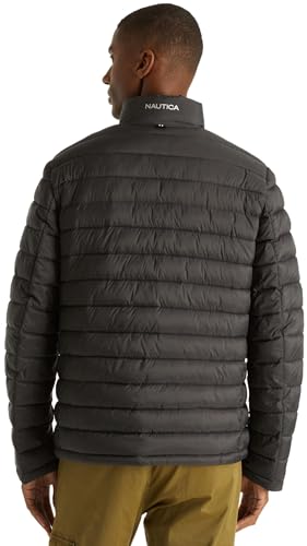 Image of Nautica Men's Reversible Quilted Puffer Jacket -Midweight Mechanical Stretch Winter Coat