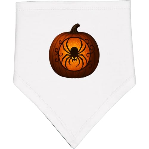 inktastic Halloween Pumpkin Spider Baby Bandana Bib