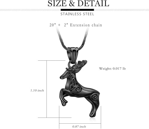 zeqingjw Cremation Jewelry for Women Men Deer Urn Necklace for Ashes Memorial Urn Necklace Pendant Loved Ones Human Pet Ash Holder Keepsake Gift2