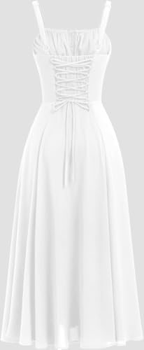 Image of Women's Spaghetti Strap Dress Floral Corset Gown Inspired Dresses Midi Evening Cocktail Party and Holidays Casual Sundress