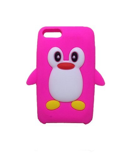 Tsmine Cartoon Penguin Case for iPod Touch 2nd/3rd Gen - Cute 3D Penguin Cartoon Soft Silicone Case Back Cover Protective Skin for Apple iPod Touch 2nd/3rd Gen, Hot Pink