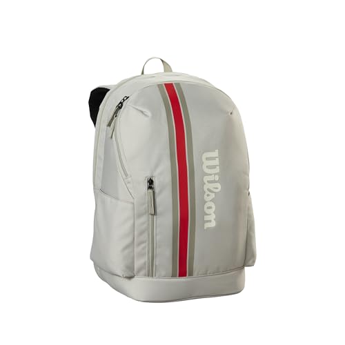 Wilson Mochila Team, Cuenta con un Diseño Transpirable con Cremallera Segura, Funda Acolchada y Correas Personalizables, Color: Avena