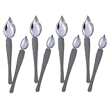 TOKIDNY Dekorierlöffel 10 Stück aus Edelstahl und Silikon für Präzises Plating Sauce und Dessert für Westliche Küche und Kreative Kochkunst