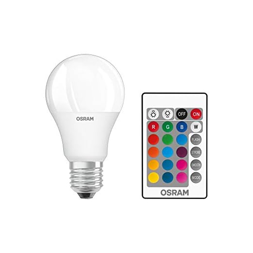OSRAM STAR+ RGBW LED Lampe mit E27 Sockel, RGB-Farben per Fernbedienung änderbar, 9W, klassische Birnenform, Ersatz für 60W-Glühbirne, matt, LED Retrofit RGBW lamps with remote control, Doppelpack