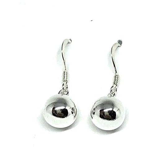 925 Sterling Silver Drop Dangle 8 mm Diameter Ball Teardrop Earrings Cover