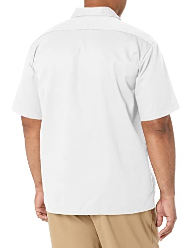 Dickies Mens Short Sleeve Work Utility Button Down Shirt, White, Medium US - Thumbnail 2