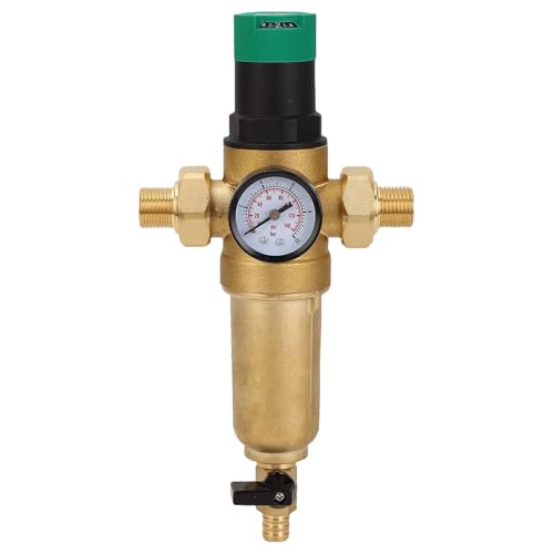 Generic Water Pressure Regulator Accurate Control Brass Valve with Backwash Filters for Home Use (3/4 inch (DN20))
