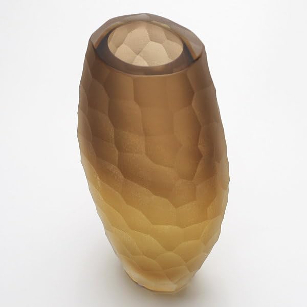 イタリア製　オレンジのガラス花瓶 イタリア製 オレンジのガラス花瓶 花瓶 ガラス フラワーベース モダン