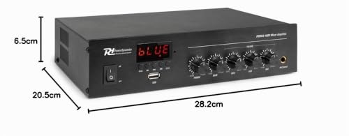 Power Dynamics PDM45 - Amplificateur 100V 45W RMS, Bluetooth, Idéal pour Les Petites Boutiques et Restaurants, Lecteur MP3, USB, AUX, Télécommande sans Fil – vue 9