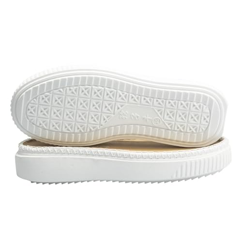 Pantuflas de goma para tejer a mano, suela de goma para zapatos, plataforma, agujas de ganchillo antideslizantes, suela interior (blanco, 40)
