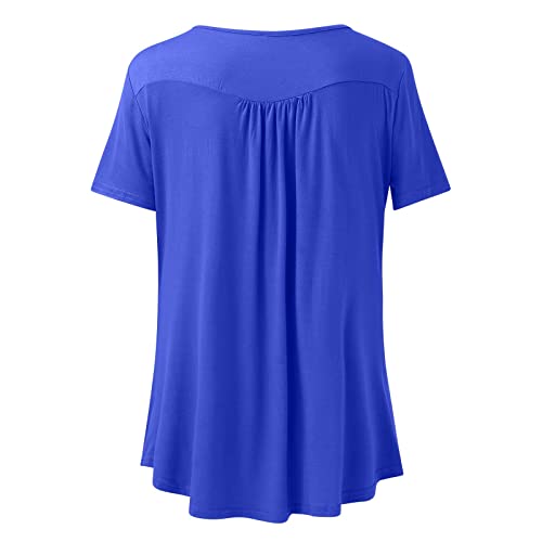 Camisetas soltas para mulheres primavera e verão nova manga curta gola V encolhida cor sólida algodã