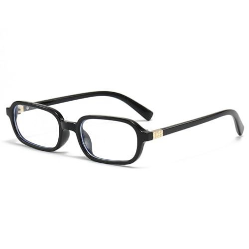 Image of LJCZKA Rectangular Blue Light Blocking Glasses for Women Men Retro Small Square Frame Anti Eyestrain Computer Eyeglasses