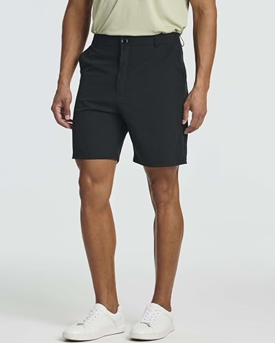 Real Essentials 3 Pack: Mens 7" Golf Shorts Pockets - Flat Front Casual Work Workout Active Hiking Sport3