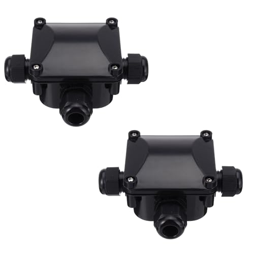 BE-TOOL Waterproof Junction Box 3 Way Electrical Junction Box Outdoor Waterproof Junction Box for Wires with a Diameter of 10.5-6.5mm(2 Pcs)