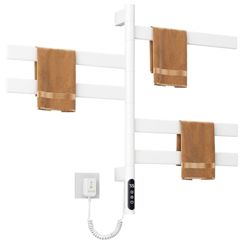 DOKKOME 180°Drehung Handtuchheizkörper Elektrisch Bad Handtuchtrockner...