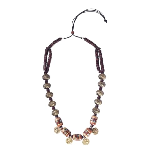 Image of AAKRITI ART CREATIONS Royal Empress Handcrafted Tribal Dhokra Necklace & Choker Collection | Queen-Inspired Artisan Brass Statement Jewelry | Ethnic, Regal & Elegant Necklaces for Women