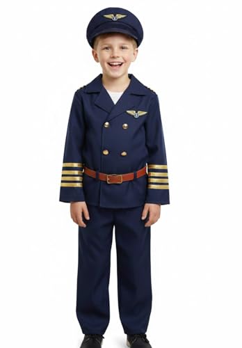 Image of Community Helper Uniform Costume for Kids | Role Play pilot, Traffic police, Navy Fancy Dress for School Functions & Theme Parties