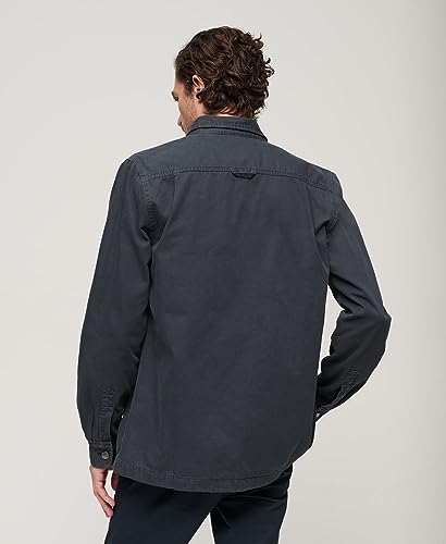 Superdry Canvas Workwear Overshirt T-Shirt pour Homme, Bleu Marine (Midnight Navy), S