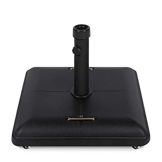 Best Choice Products 81-Pound Heavy Duty Square Concrete Rolling Outdoor Patio Umbrella Base Stand w/Locking Wheels, Handles