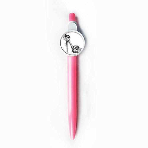 Stylo à bille rétractable design talons hauts et papillon bleu élégant