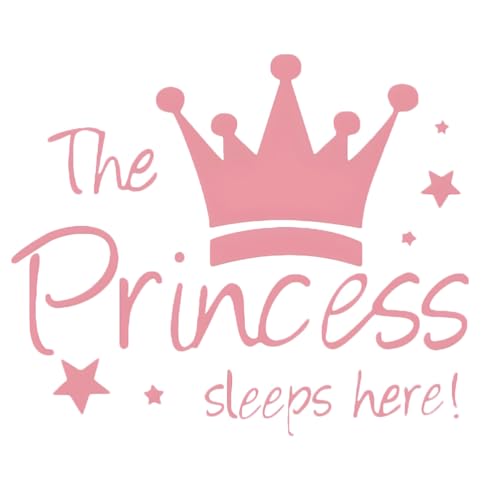 CIYODO Autocollant Mural Princesse Couronne 17.32X15.35 Pouces Amovible Diy Décoration Chambre Enfant Fille Ambiance Féérique Sans Résidu