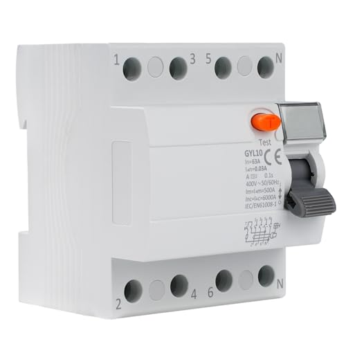 Disjoncteur différentiel 30mA 63A type A 4P interrupteur différentiel AC400V RCCB disjoncteurs électriques 4 pôles disjoncteur à courant résiduel Protection contre les fuites GYL10