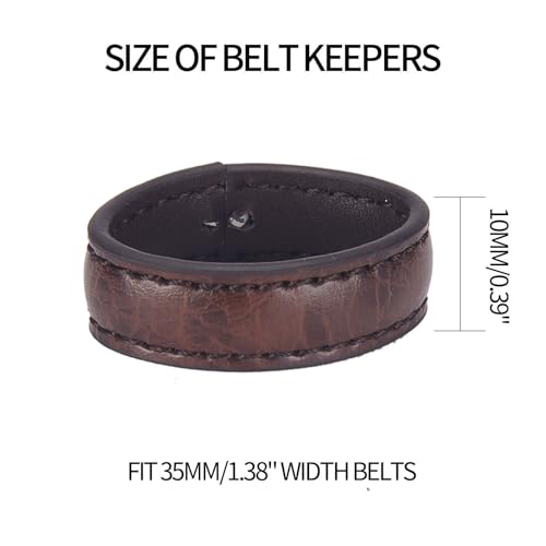 MACBORO 2/4 Pack Leather Belt Loop Keepers for 1.38" (35mm) Wide Men's Belt