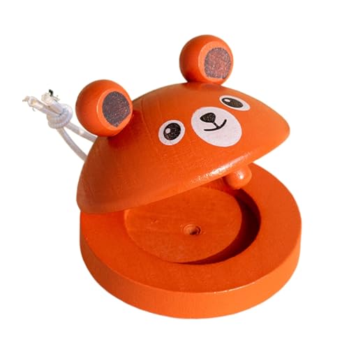 Krujecnt Castagnettes à Doigts en Bois,castagnettes à Main | Tableau de Clap de Rythme à Motif Animalier avec Ficelle - Jouets d'éducation précoce pour garçons et Filles à partir de 3 Ans,