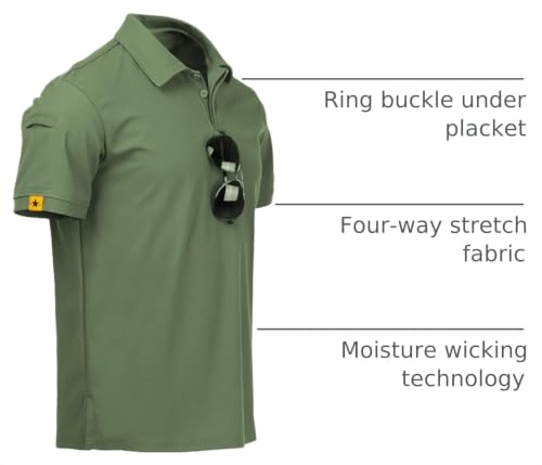 Image of ZITY Mens Polo Shirt Short Sleeve Sports Tactical T-Shirt Athletic Golf Polos Daily Casual Stylish Collared Shirts for Men