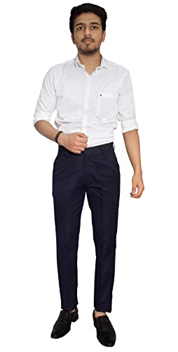 Image of KUNDAN Men's Poly-Viscose Blended Formal Trousers (Pack of 3 Trousers)