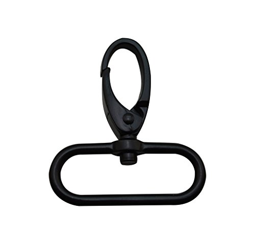 Ailisi Metal Black Lobster Clasps 1.5 Inches Internal Diameter Oval Swivel Trigger Clips Hooks Pack of 6