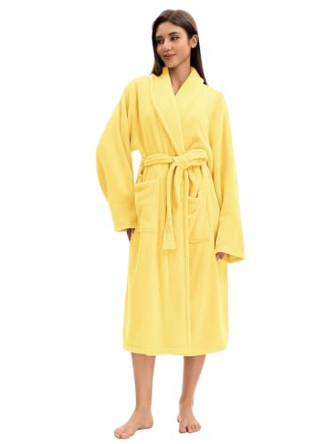 Image of Soft Robe For Women,Warm Plush Bath Robes Female,Spa Towel After Shower Lightweight Long Bathrobe