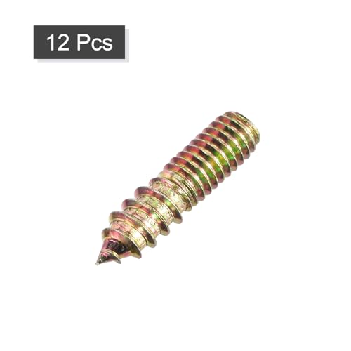 Image of uxcell 5 /16-18x1-1 /4 Hanger Bolts, 12pcs Double Ended Screws Wood Dowel Screws for Furniture