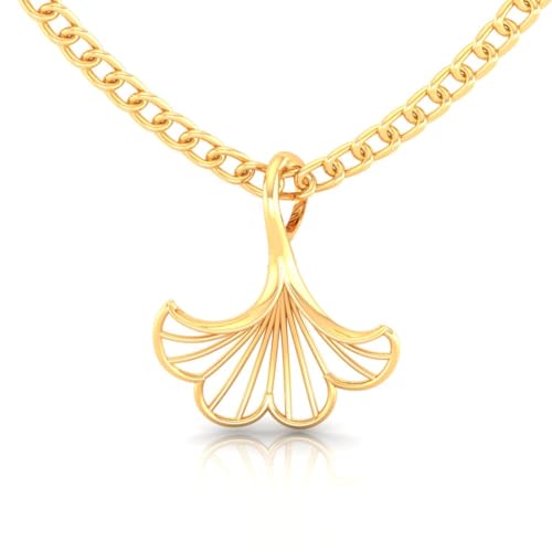 Image of P.C. Chandra Jewellers 14K Gold Pendant (without chain) With Ginkgo Leaf Design For Women - 0.15 Gram