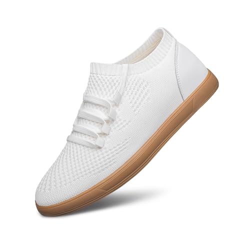 Men's Knitted Mesh Fashion Sneakers Casual Lace-up Dress Business Oxfords Shoes Breathable Non-Slip Internal Height 2.36in Walking Shoes