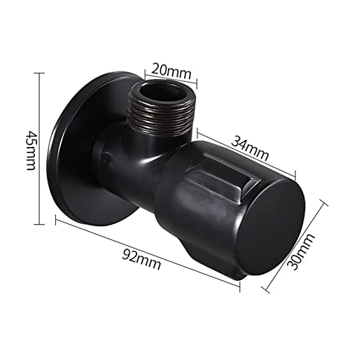 Vanne d'arrêt d'eau 1/2 pouce noire pour installation de douche et lavabo - 3