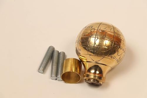Bastón de latón con cabeza de globo y mango de latón, bastón de madera victoriano, unisex