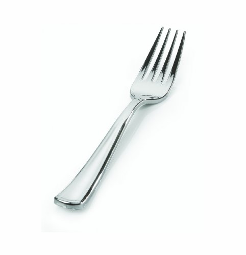 Fineline Settings Cutlery-Bulk Forks, Silver 600 Pieces