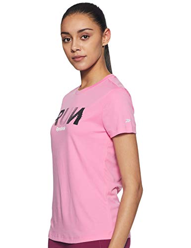 Image of Reebok Women's Striped Regular Fit Sports T-Shirt