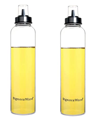 Image of Signoraware Even Flow Borosilicate Glass oil Dispenser, 1000ml+1000ml, Set of 2,Clear