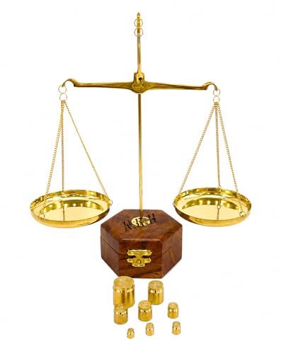 Báscula de Justicia Decorativa de Latón Vintage 9" H
