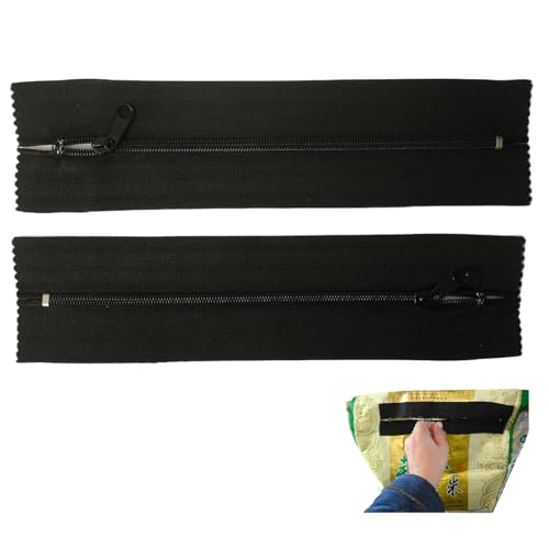 Multi-Functional Adhesive Zipper 2-Pack - Self-Sealing Zipper for Dog Food Bags, Cat Food Bags, Rice Storage, Flour Bags - Easy Open & Store, Waterproof & Airtight (25cm x 4cm)