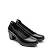 DREAM PAIRS Women's Chunky Closed Toe Low Block Heels Work Pumps Comfortable Round Toe Dress Wedding Shoes Nereida,Size 7,Black,SDPU2230W